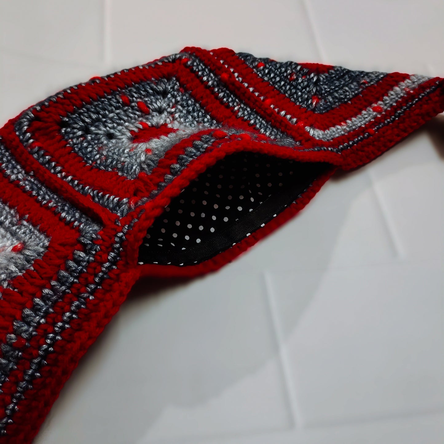 Crochet crossbody bag : Crimson charm crochet sling bag