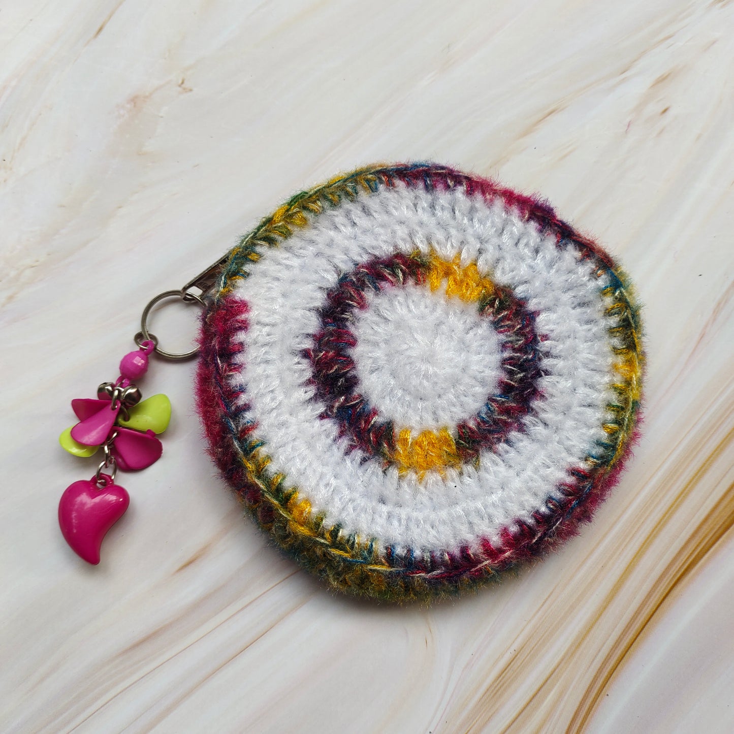 Crochet coin purse : Boho Circle purse.