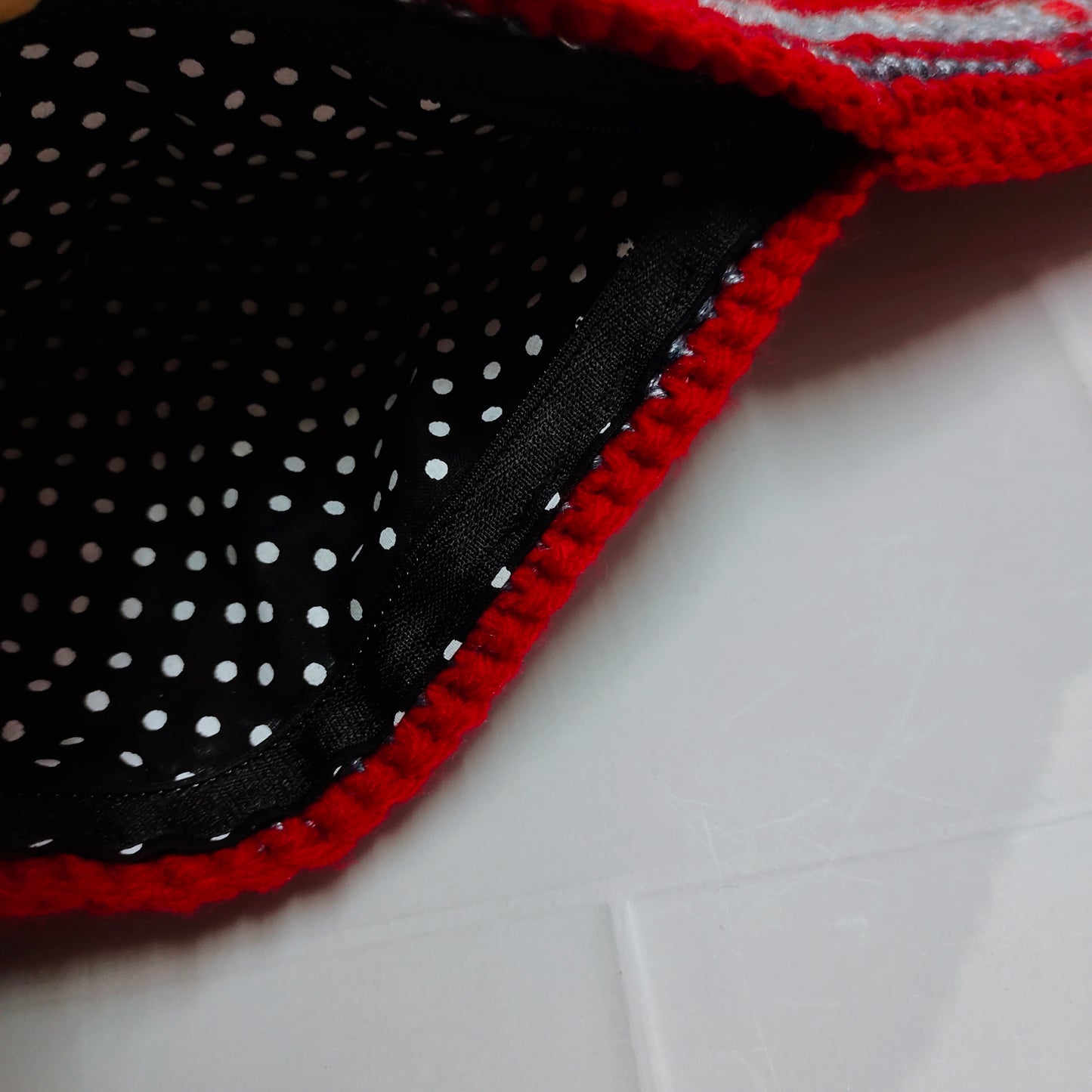 Crochet crossbody bag : Crimson charm crochet sling bag