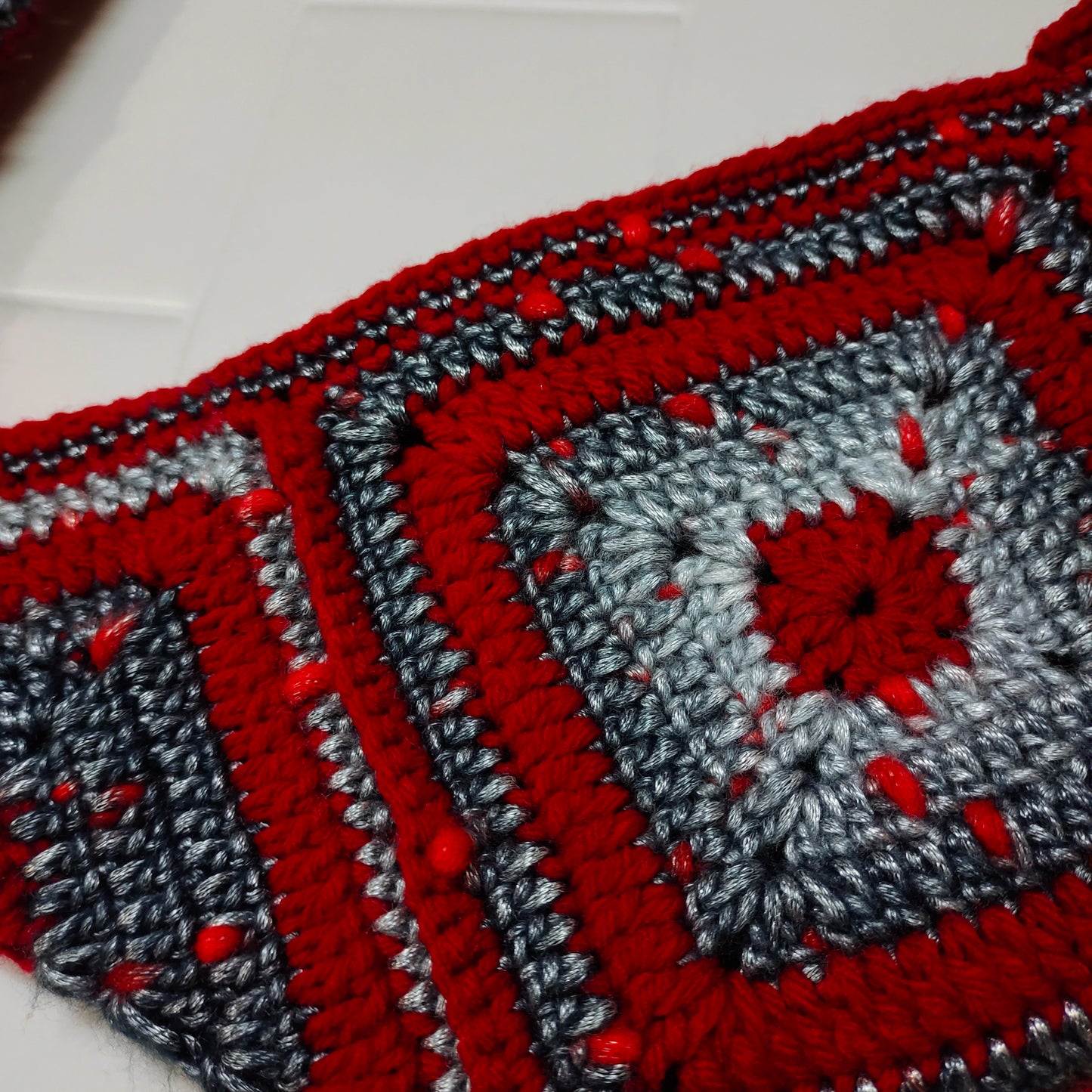 Crochet crossbody bag : Crimson charm crochet sling bag