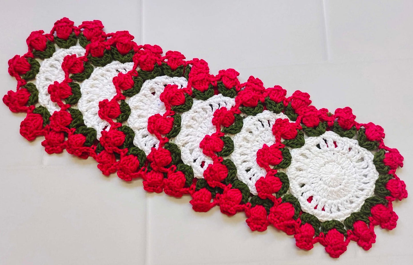 Crochet tulip tea coasters