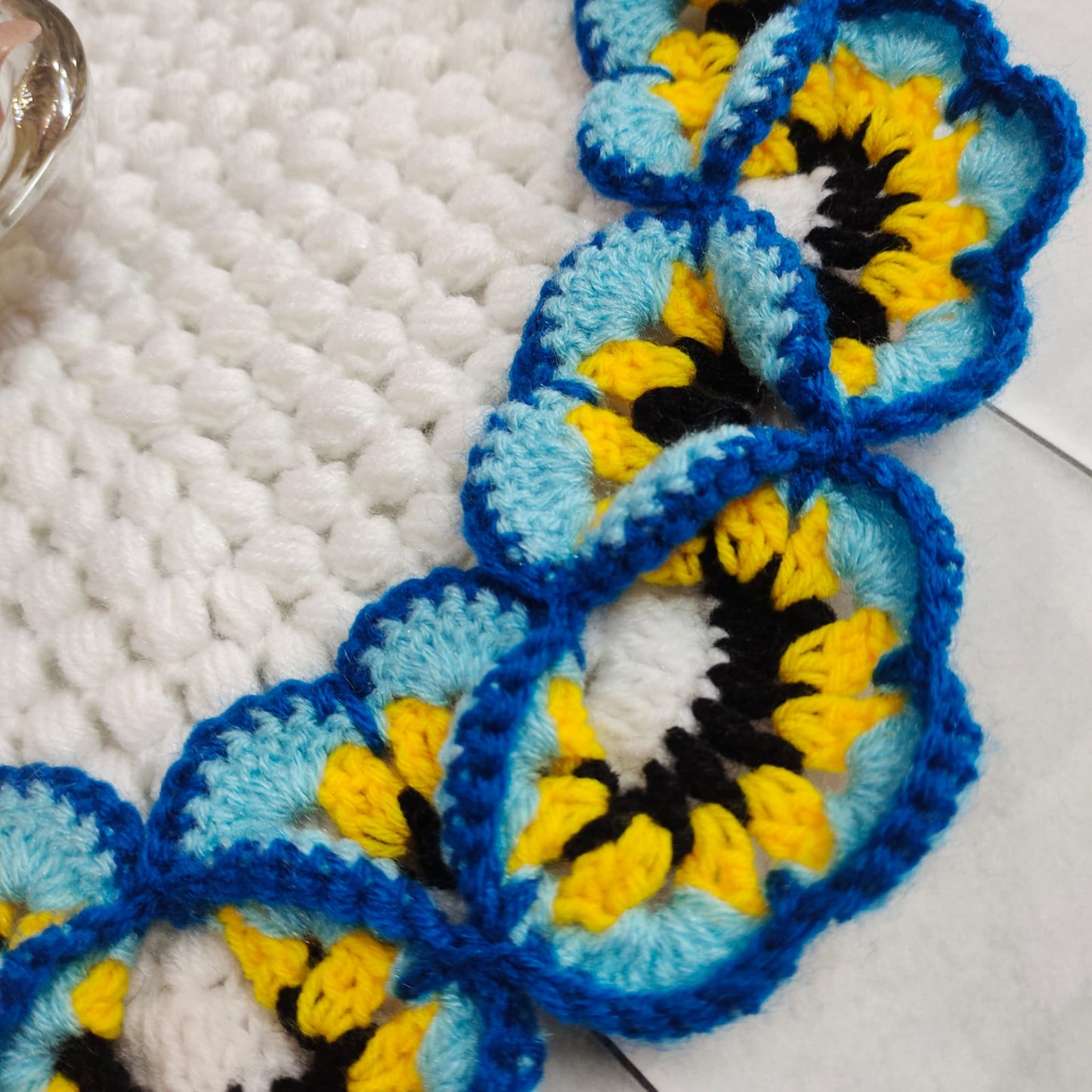 Crochet table mat : Orchid beautiful  flower table mat