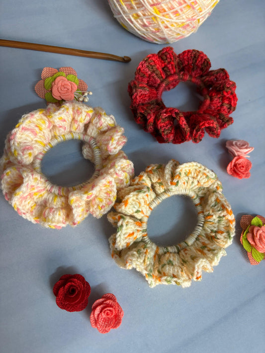 Crochet Scrunchies : soft & stylish hair accessories