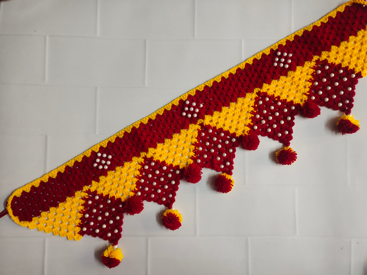Crochet Luxury Pearl Toran : Elegant Pearl Toran