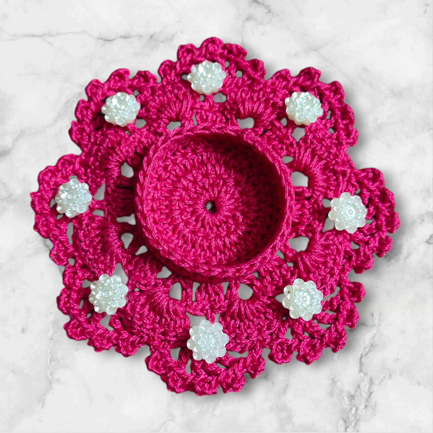 Crochet Tealight Cozy – Handmade Home Accent