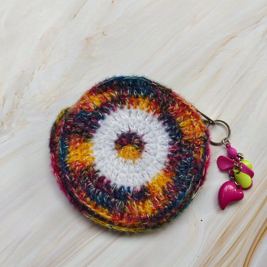 Crochet coin purse : Boho Circle purse.