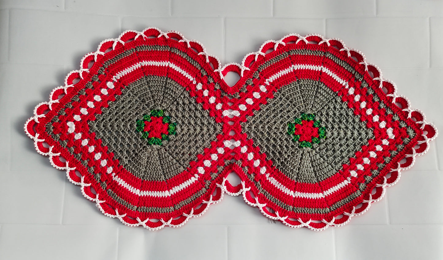 Crochet table runner : handcrafted home  & festive decor