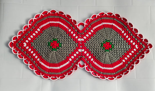 Crochet table runner : handcrafted home  & festive decor