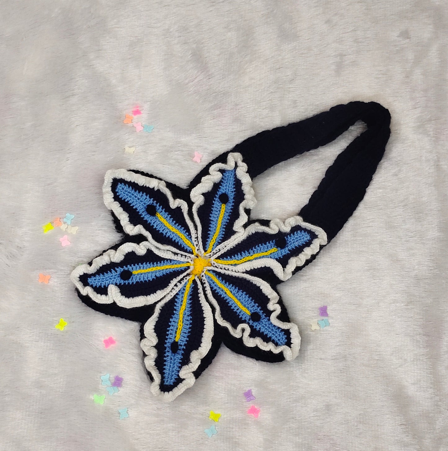 Crochet Lily Flower Handbag ; Lily Floral Crochet bag