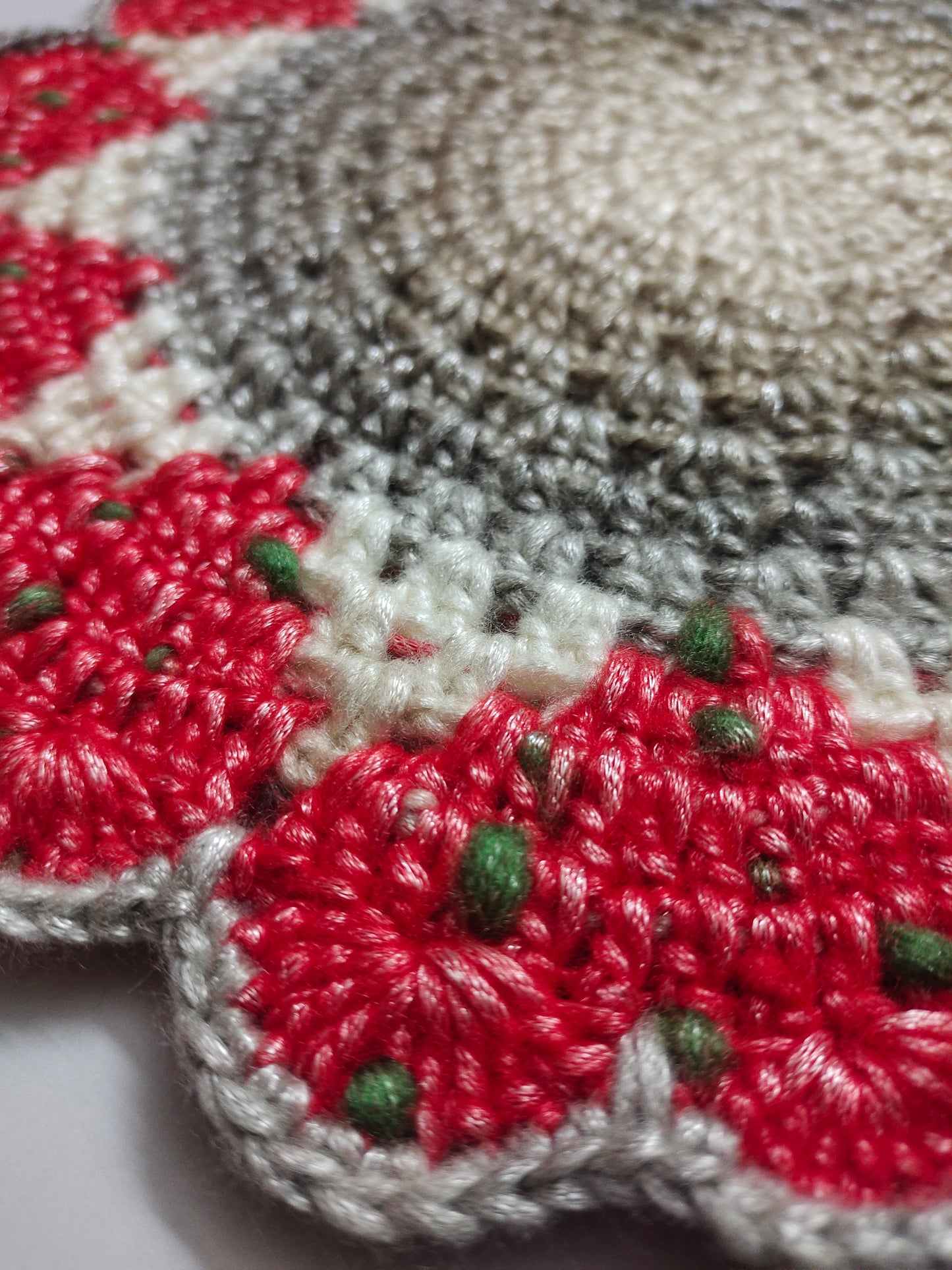 Crochet Table Mat:  Handcrafted Strawberry Delight